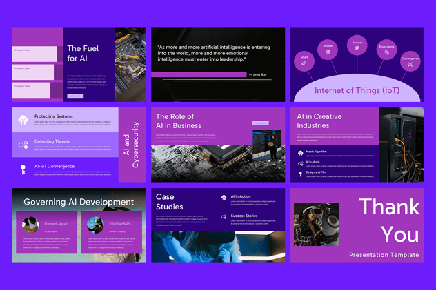 AI技术科技人工智能大模型PPT模板 - 顶尖PPT