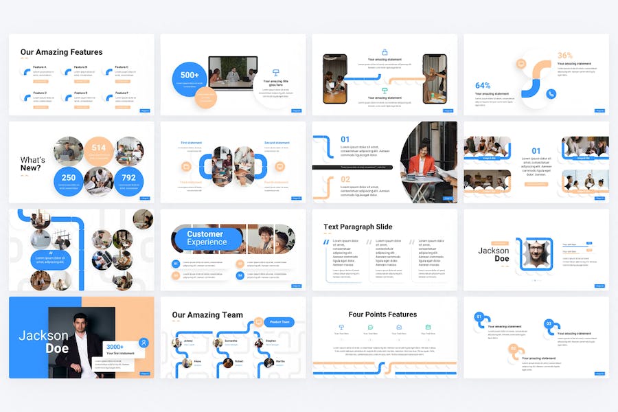 创意客户服务人员配置商务商业keynote模板 - 顶尖PPT