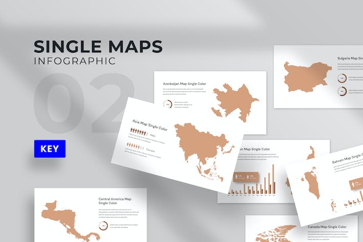 世界部分国家地图图形keynote模板 - 顶尖PPT