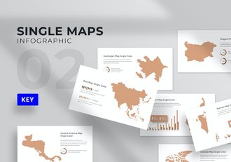 世界部分国家地图图形keynote模板 - 顶尖PPT