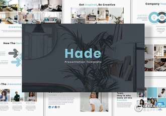 35页简约风格室内装修设计案例展示项目介绍keynote模板5种配色 - 顶尖PPT