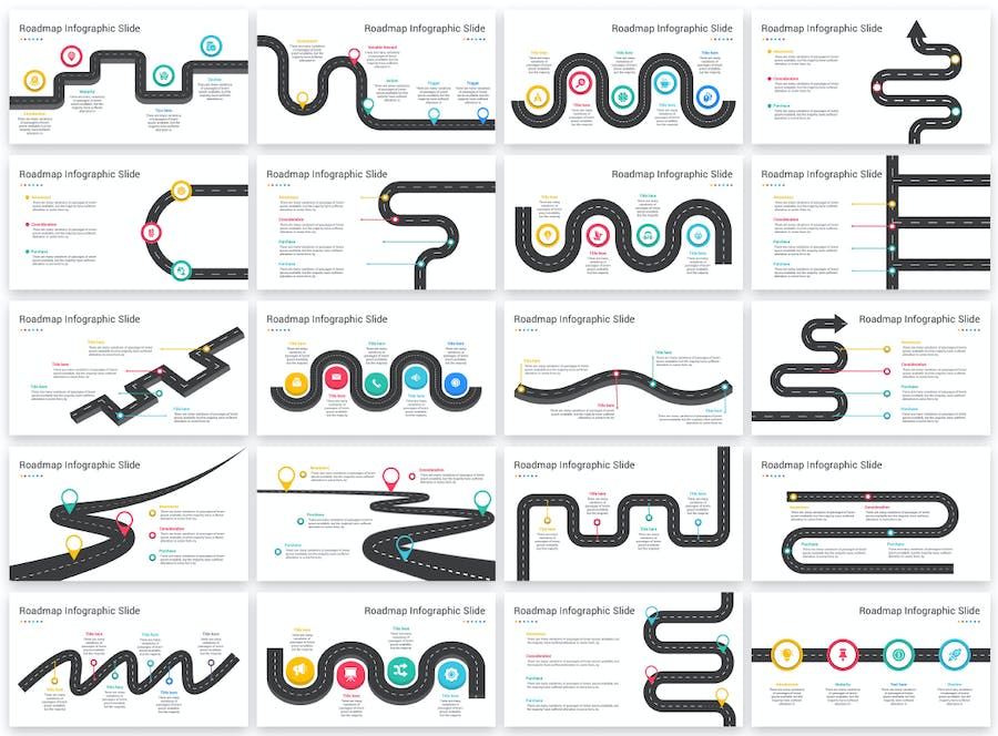 路线图信息图形PPT模板 - 顶尖PPT