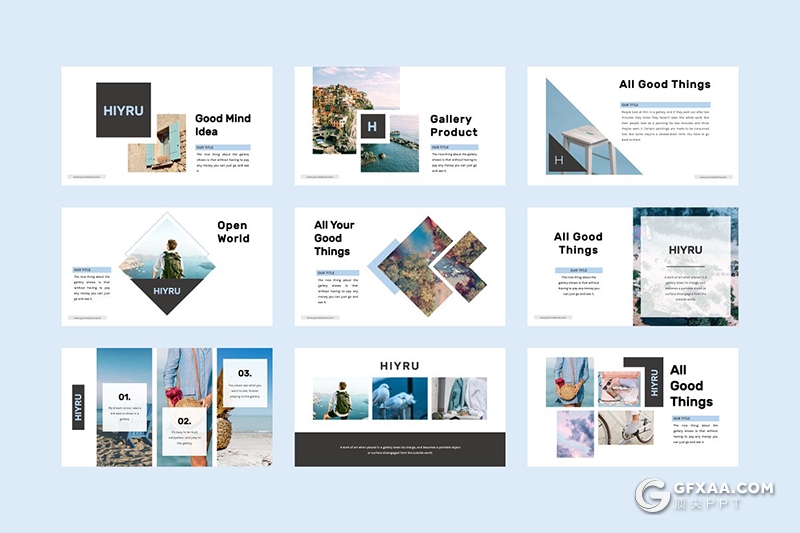 66页国外极简小清新文艺唯美风格PPT模板 - 顶尖PPT