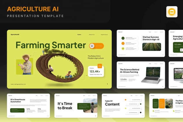 农业人工智能演示PPT模板 - 顶尖PPT