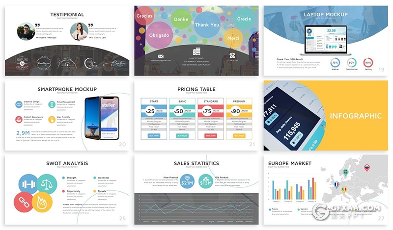 30页彩色商团队介绍工作总结计划国外多用途高逼格PPT模板 - 顶尖PPT