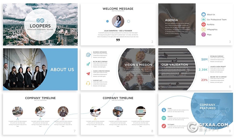 30页彩色商团队介绍工作总结计划国外多用途高逼格PPT模板 - 顶尖PPT