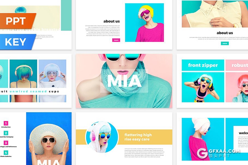 100页国外极简时尚流行杂志风格摄影图像展示PPT模板 - 顶尖PPT