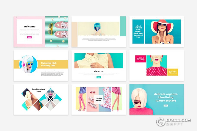 100页国外极简时尚流行杂志风格摄影图像展示PPT模板 - 顶尖PPT