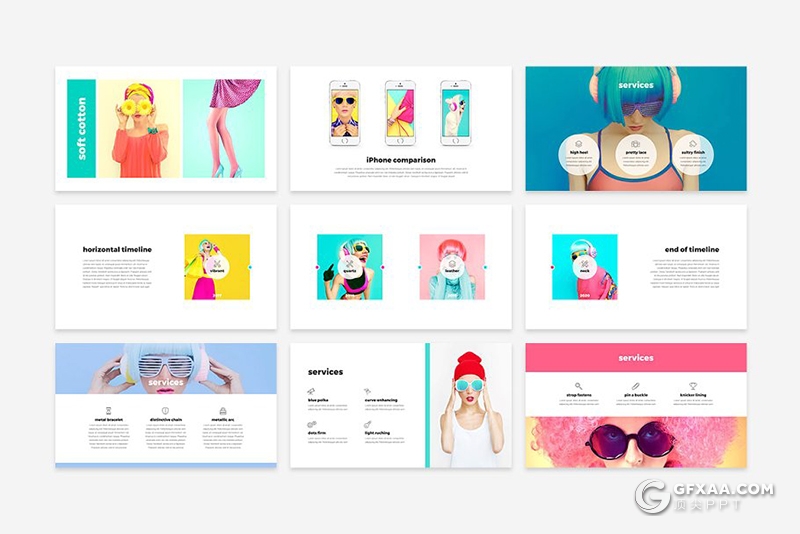 100页国外极简时尚流行杂志风格摄影图像展示PPT模板 - 顶尖PPT