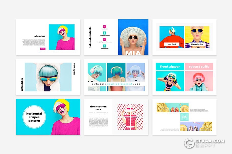 100页国外极简时尚流行杂志风格摄影图像展示PPT模板 - 顶尖PPT