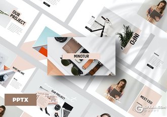 30页极简文艺小清新风格图片展示PPT模板 - 顶尖PPT