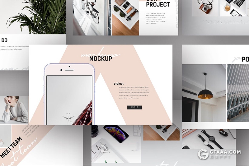 30页极简文艺小清新风格图片展示Google slides模板 - 顶尖PPT