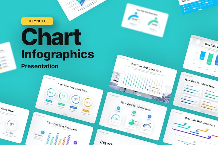 多种类型彩色创意数据图形图表keynote模板 - 顶尖PPT