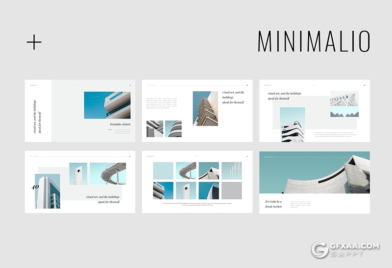 50页极简风格摄影图片展示小清新文艺PPT模板 - 顶尖PPT