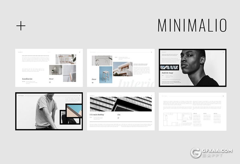 50页极简风格摄影图片展示小清新文艺PPT模板 - 顶尖PPT