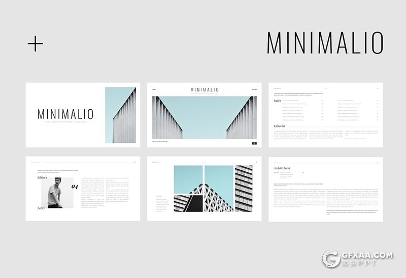 50页极简风格摄影图片展示小清新文艺PPT模板 - 顶尖PPT