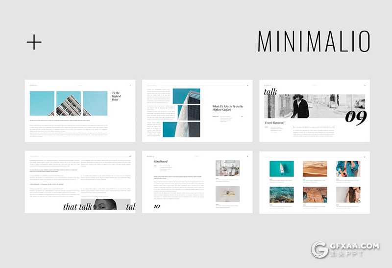 50页极简风格摄影图片展示小清新文艺PPT模板 - 顶尖PPT