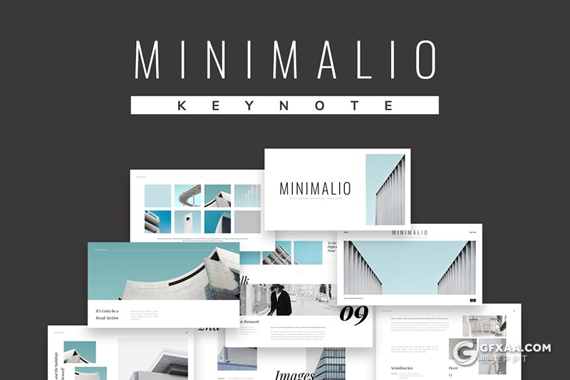 50页极简风格摄影图片展示小清新文艺keynote模板 - 顶尖PPT