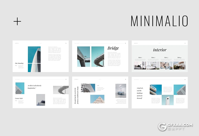 50页极简风格摄影图片展示小清新文艺PPT模板 - 顶尖PPT