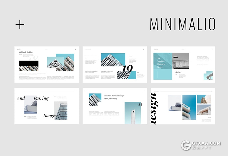 50页极简风格摄影图片展示小清新文艺PPT模板 - 顶尖PPT