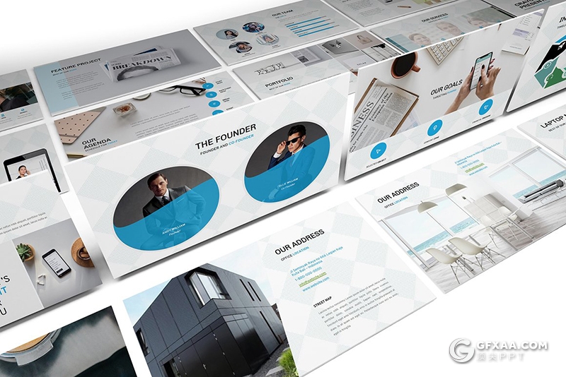 100多页国外商务风格团队项目合作工作汇报Google slides模板 - 顶尖PPT