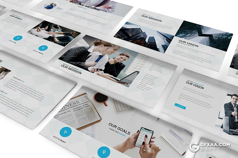 100多页国外商务风格团队项目合作工作汇报Google slides模板 - 顶尖PPT