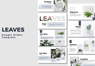 30页时尚极简小清新风格Google slides模板5种主题配色 - 顶尖PPT