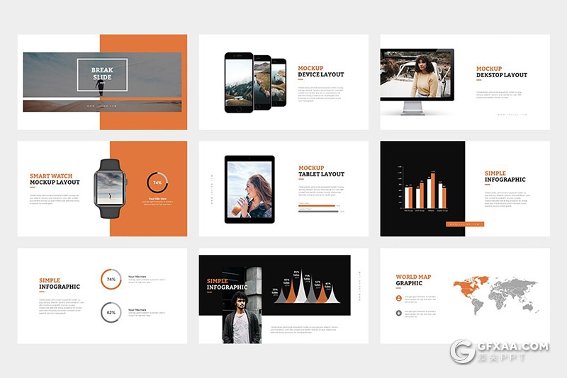 62页简约小清新商务多用途PPT模板黑白两种底色 - 顶尖PPT