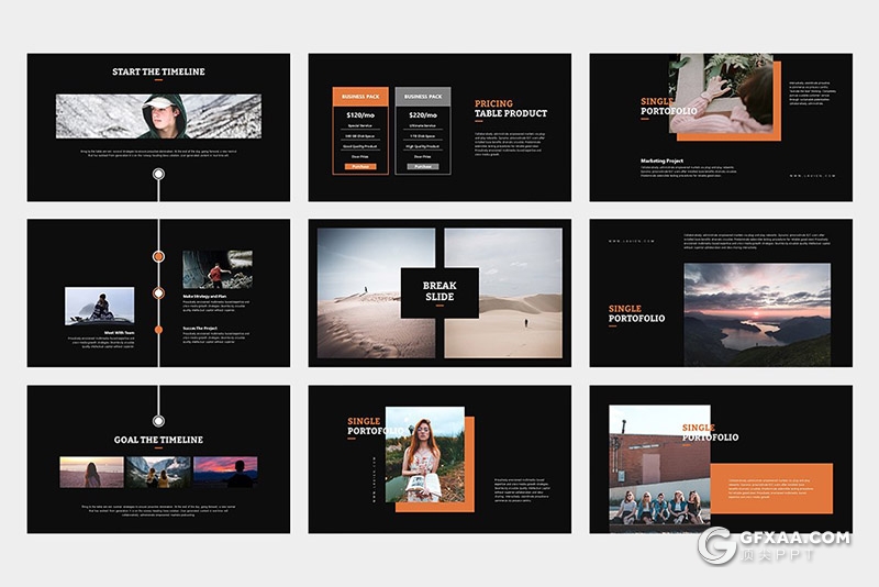 62页简约小清新商务多用途PPT模板黑白两种底色 - 顶尖PPT