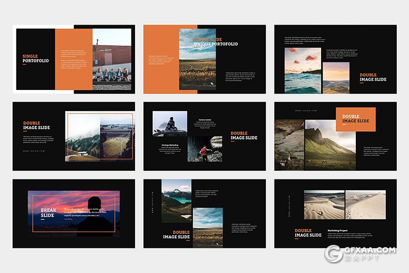 62页简约小清新商务多用途PPT模板黑白两种底色 - 顶尖PPT