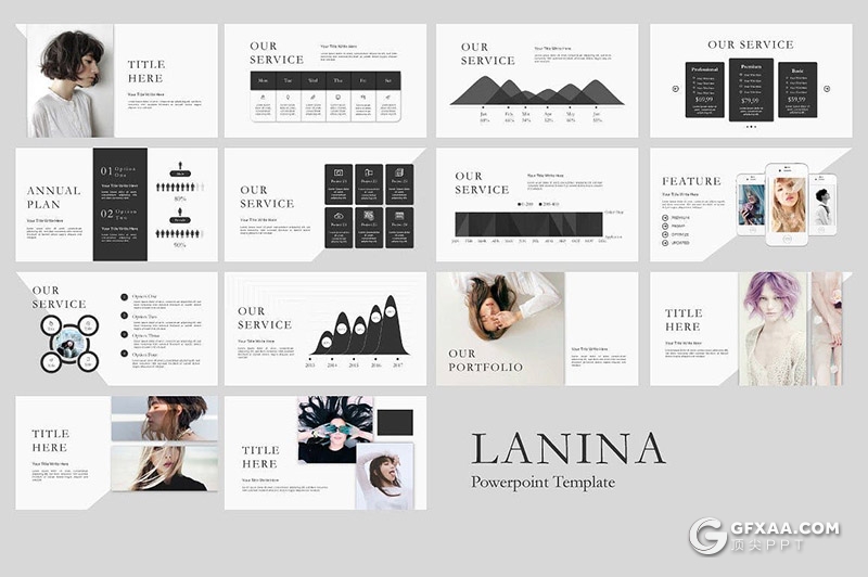 54页时尚极简小清新风格PPT模板 - 顶尖PPT