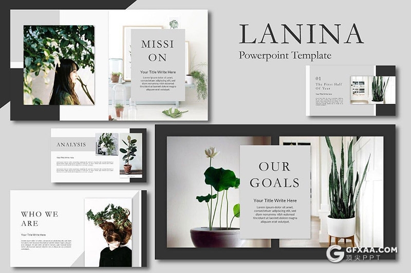 54页时尚极简小清新风格PPT模板 - 顶尖PPT