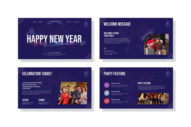 新年快乐PowerPoint模板 - 顶尖PPT