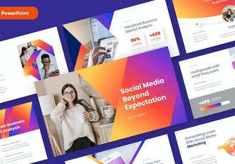 社交媒体内容营销推广策略PPT模板 - 顶尖PPT