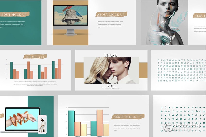 50页极简文艺唯美小清新风格PPT模板 - 顶尖PPT