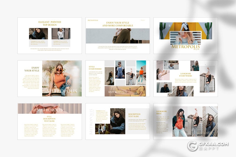 45页极简时尚艺术风格服装秀摄影模特展示PPT模板 - 顶尖PPT