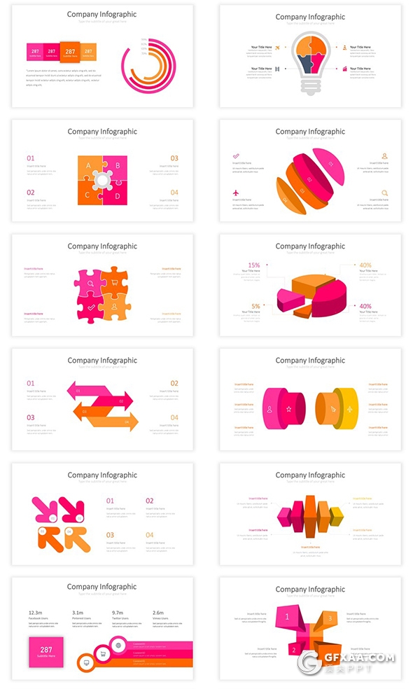 112页国外商业风格工作汇报数据信息图形设计企业宣传介绍PPT模板 - 顶尖PPT