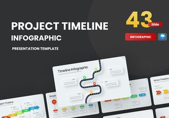 多色彩精美线条项目时间表keynote模板 - 顶尖PPT