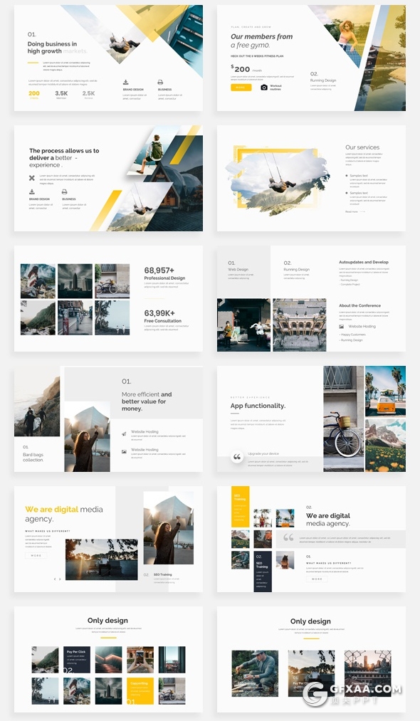 195页国外创意版式ppt作品团队介绍商务数据信息图形ppt卡通人物插画2.5D商务概念插画PPT模板 - 顶尖PPT