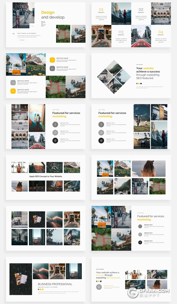 195页国外创意版式ppt作品团队介绍商务数据信息图形ppt卡通人物插画2.5D商务概念插画PPT模板 - 顶尖PPT