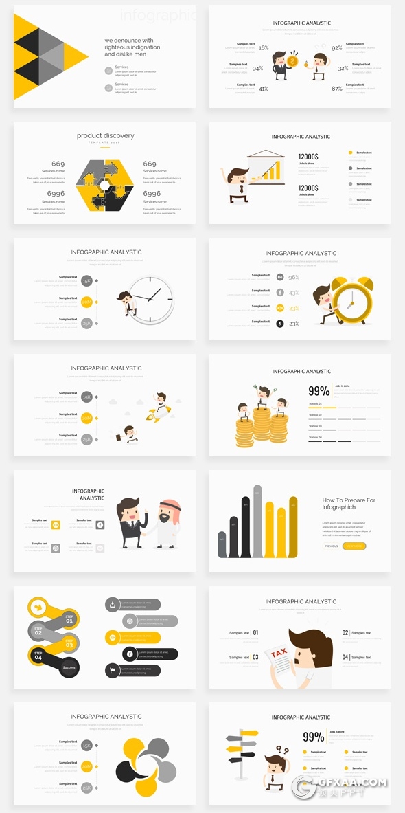 195页国外创意版式ppt作品团队介绍商务数据信息图形ppt卡通人物插画2.5D商务概念插画PPT模板 - 顶尖PPT