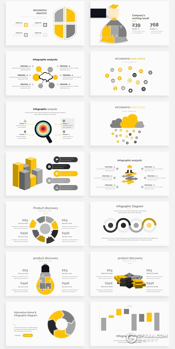 195页国外创意版式ppt作品团队介绍商务数据信息图形ppt卡通人物插画2.5D商务概念插画PPT模板 - 顶尖PPT