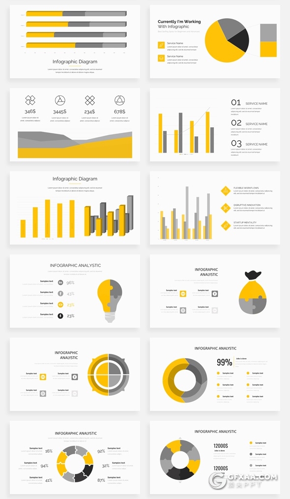 195页国外创意版式ppt作品团队介绍商务数据信息图形ppt卡通人物插画2.5D商务概念插画PPT模板 - 顶尖PPT
