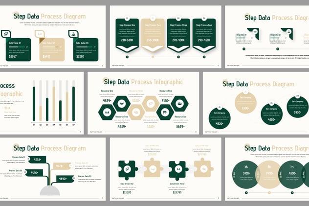 稳重配色流程信息图形keynote模板 - 顶尖PPT