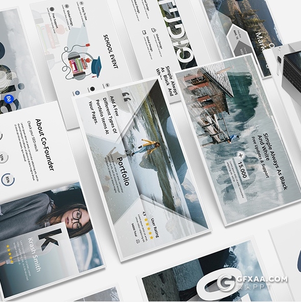 160页高逼格融合泼墨图片效果创意时尚国外商务通用PPT模板 - 顶尖PPT