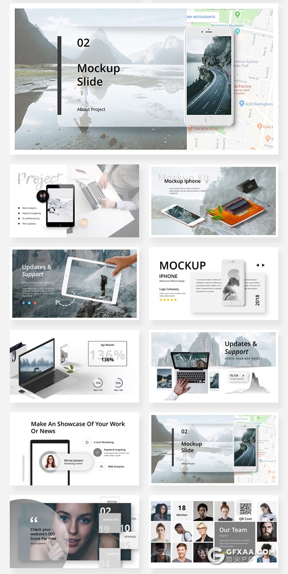 160页高逼格融合泼墨图片效果创意时尚国外商务通用PPT模板 - 顶尖PPT