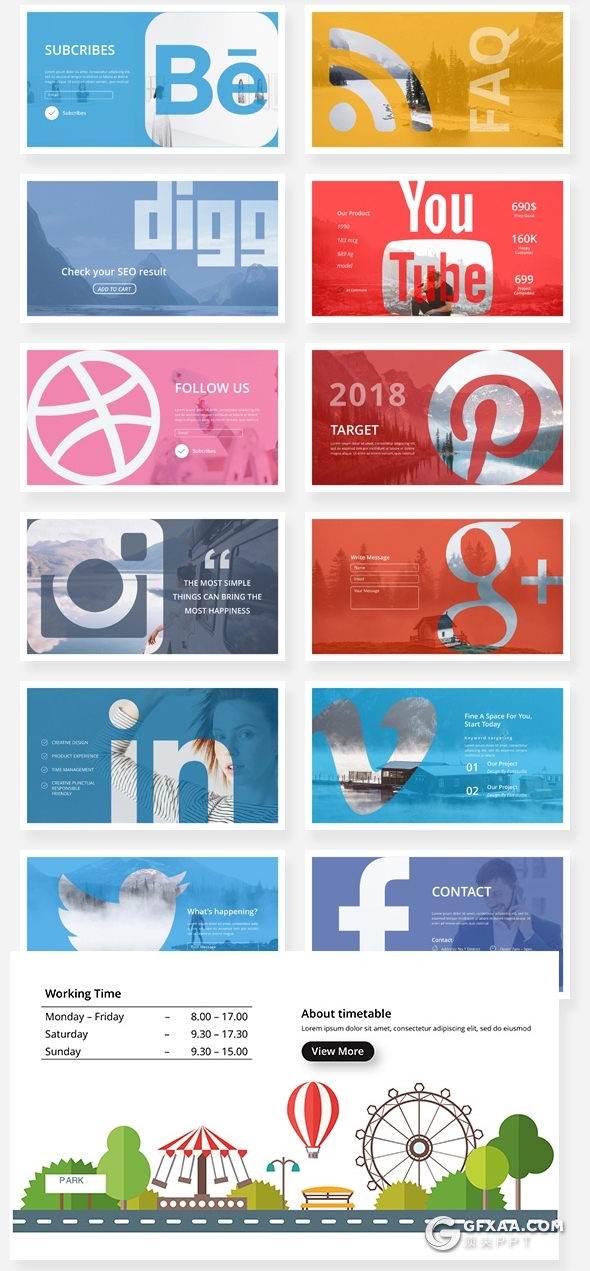 160页高逼格融合泼墨图片效果创意时尚国外商务通用PPT模板 - 顶尖PPT