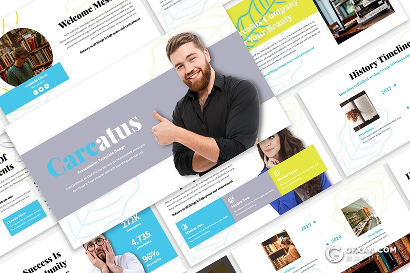 30页线性树叶底纹业务合作介绍展示keynote模板5种配色主题 - 顶尖PPT