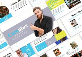 30页线性树叶底纹业务合作介绍展示PPT模板5种配色主题 - 顶尖PPT