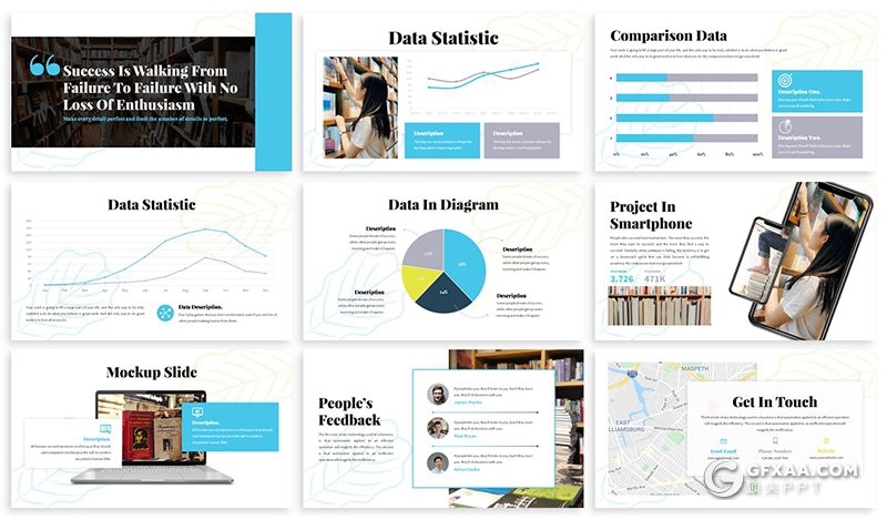 30页线性树叶底纹业务合作介绍展示keynote模板5种配色主题 - 顶尖PPT